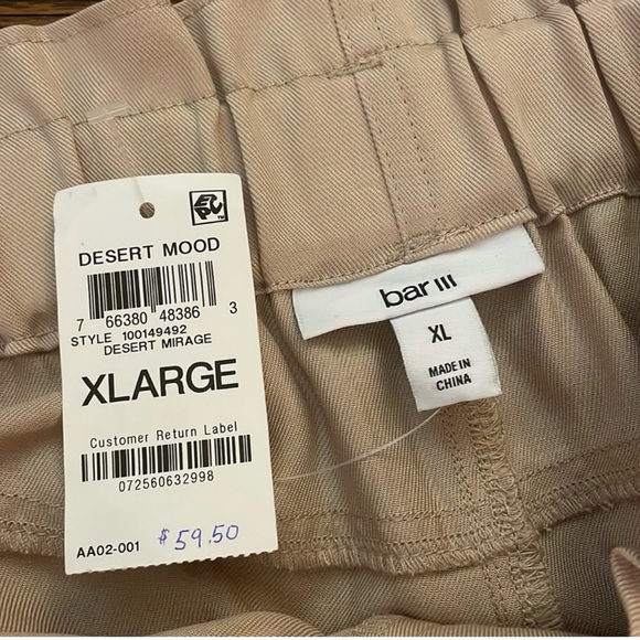 Womens BAR III pants size XL beige pants trouser pants elastic waist - Picture 3 of 11